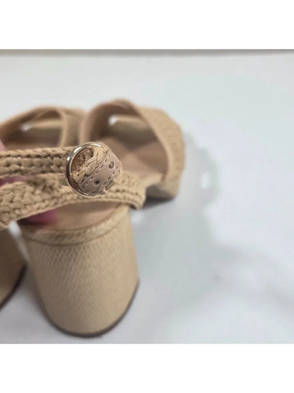 J. Crew Women's Sandals Cream Size 9 J.crew Woven Platform Heels In Natural Raff - Picture 8 of 12